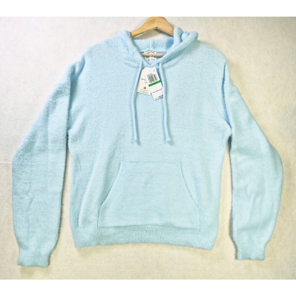 Y2K Sweater Knit Hoodie sz L #2204